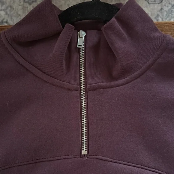 GAP Quarter-Zip Pullover Deep Plum Large Petite - Picture 7 of 11